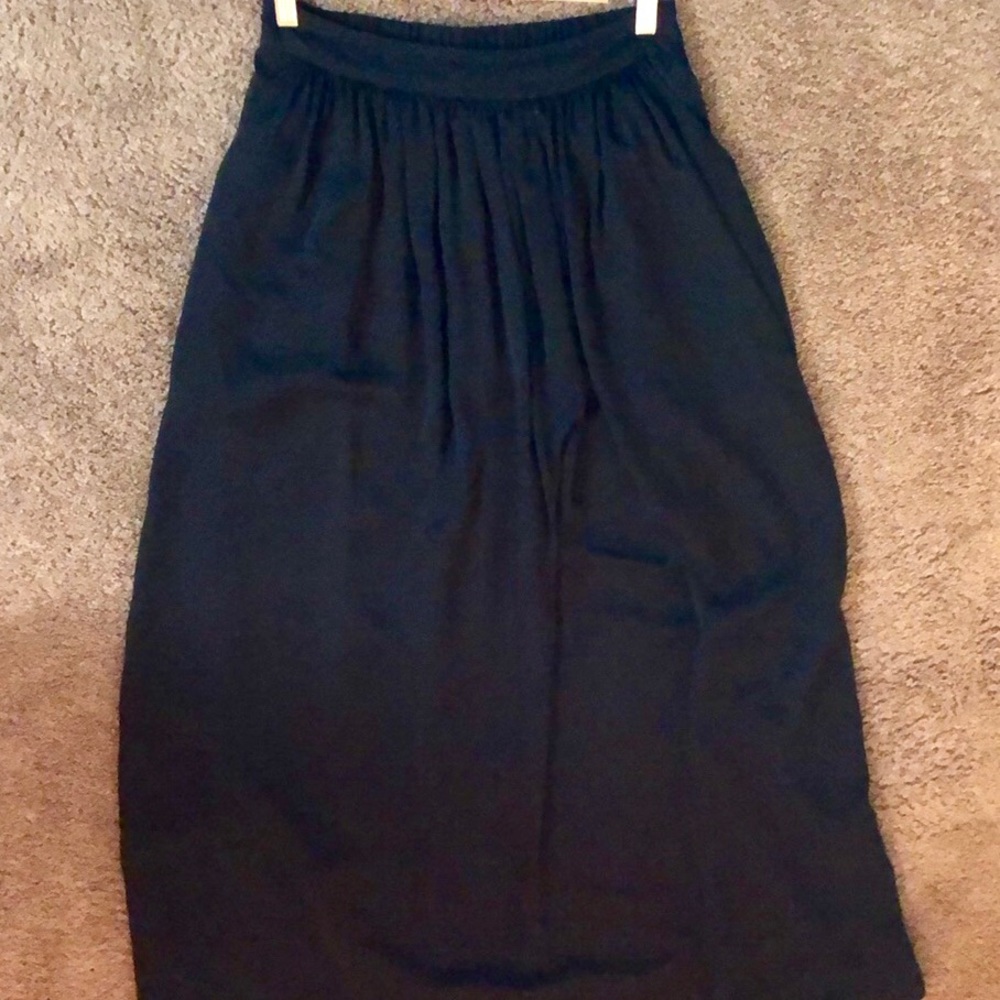 H&M Black Maxi Skirt, Size 6, elastic waistband